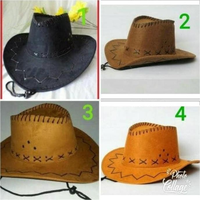 [original] topi koboi cowboy koboy bahan laken kuat [terlaris] [terbaik]