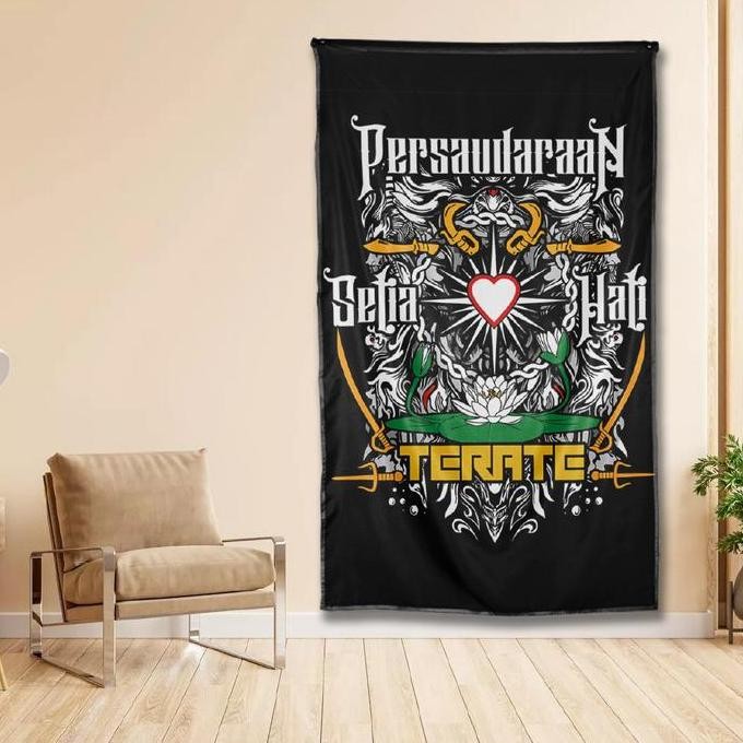 ready  Nazhifa Printing - Bendera PSHT Terate Murah Gambar HD Banyak Design, Bahan Satin Peles, Ukur