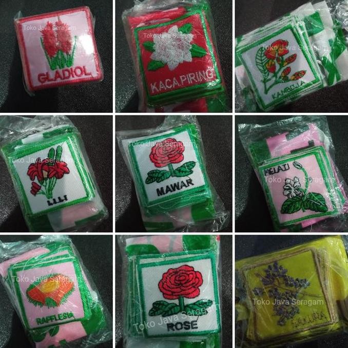 Bet 1 Set Tanda Regu Bendera Bunga Tanaman Tumbuhan Pramuka Putri Rose murah