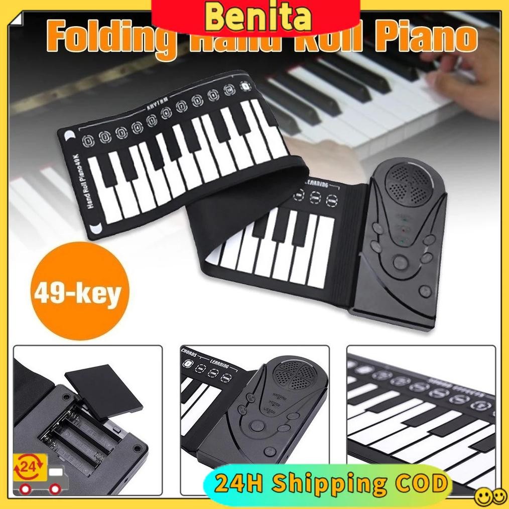 Terlaris 24H Cod88/49 Keys Piano Keyboard Portable Lipat Silikon Fleksibel Hand Roll Up Bisa Audio E