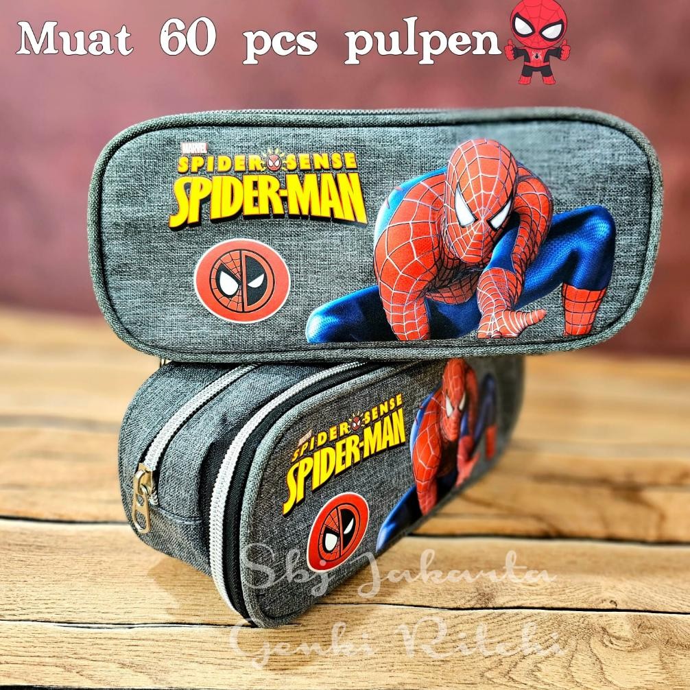 

Readyy!! Tempat Pensil Kotak pensil 2 layer Spiderman avengers kapasitas besar