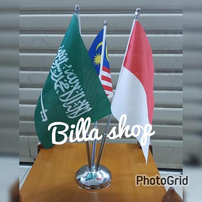 

New Tiang Stenlis Meja 3 tiang + bendera