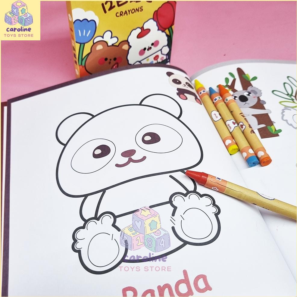 Best - Buku Mewarnai Anak 2-5 Tahun Isi 2 Buku Tema Buah dan Hewan Free Crayon ~