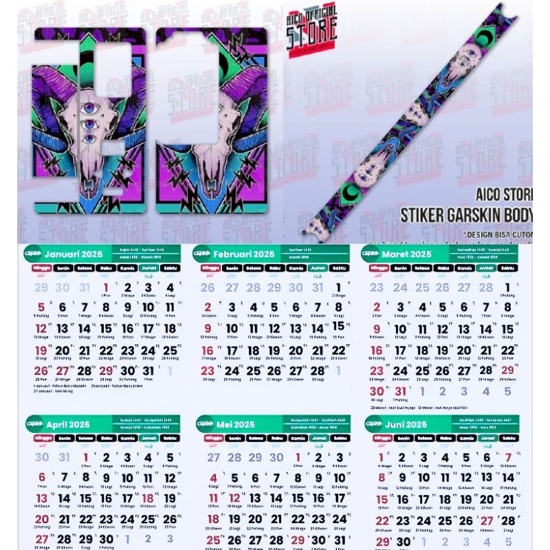 

Kalender Baru Tahun 2025 B80 14 Garskin/Stiker Case Bisa Custom Motif - 2Pcs