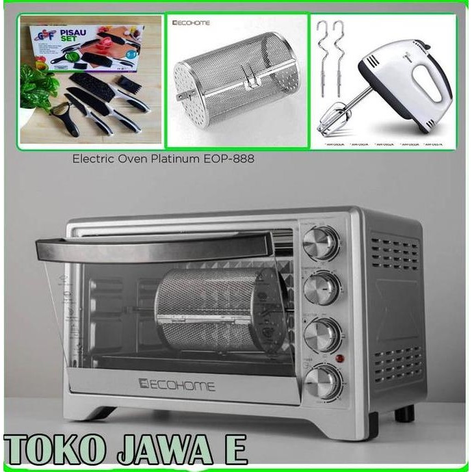 TERBARU - ECOHOME OVEN LISTRIK PLATINUM EOP-888/OVEN ECOHOME - 38 Liter