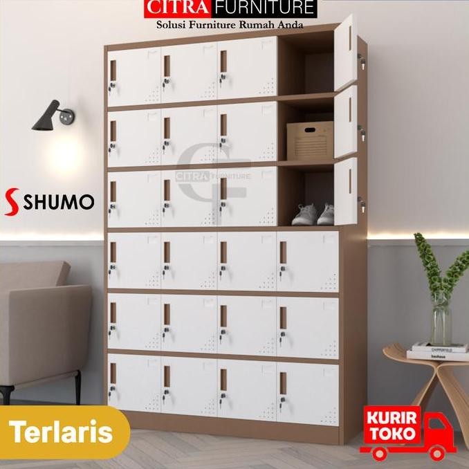 BEBAS ONGKIR - Lemari Loker Besi 24 pintu | locker Kantor Dokumen File