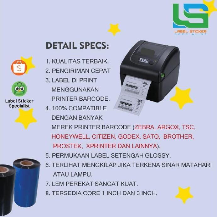 

Baru Sticker Label Bare 100X75Mm - Semicoated Isi 500Pcs Cetak Harga Nama Barang