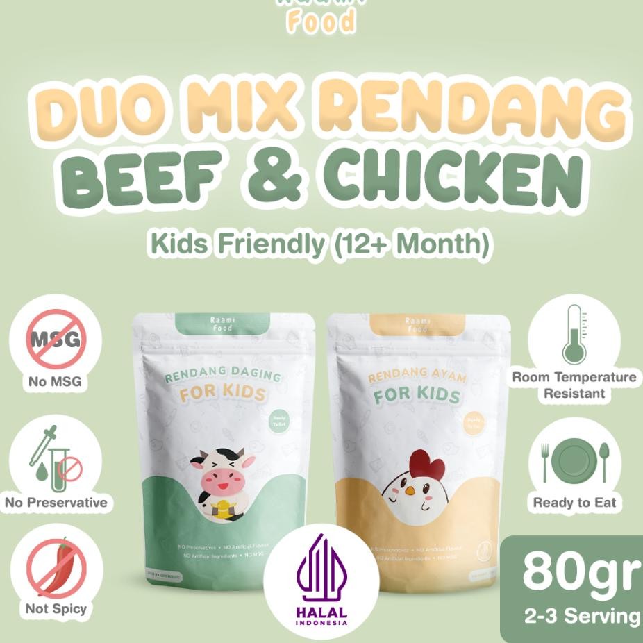 

Raami Food Paket Berdua 1 Rendang Ayam Suwir Dan 1 Rendang Daging Suwir Tidak Pedas No Msg