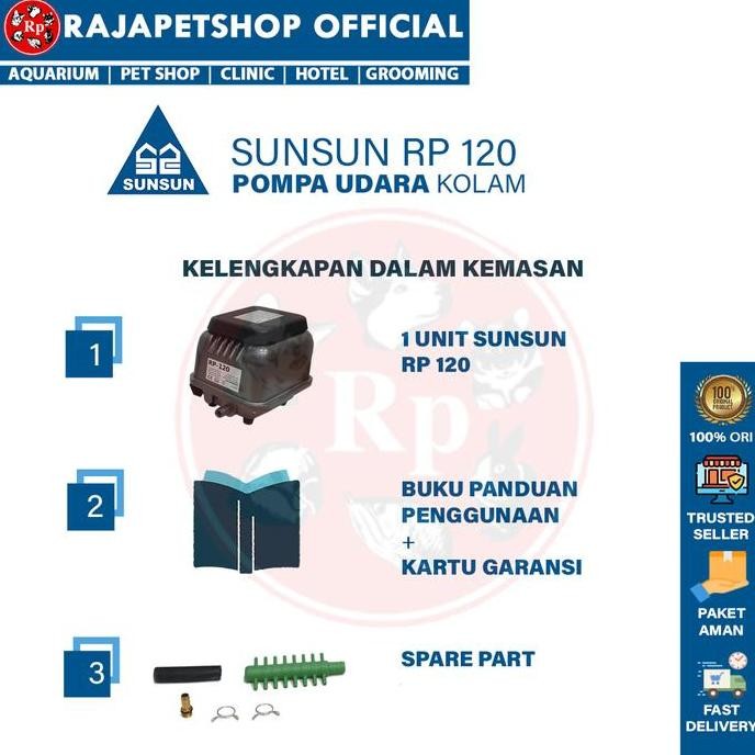 ( Pompa Udara ) Sunsun Hi Blow Air Pump Rp 120 Aerator Kolam Ikan Low Noise Kualitas Terbaik Harga T