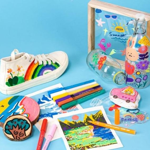 

DELI SPIDOL AKRILIK / ACRYLIC MARKER 48/36/24/12 COLOR STATIONERY ORIGINAL DAN TERPERCAYA