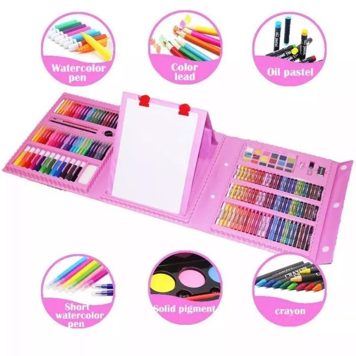 

Art Full Set Crayon 208 Pcs / Krayon Alat Lukis Anak Pensil Warna Cat Air Perlengkapan Mewarnai Set 150 Pcs Board Markers Paper Pastels