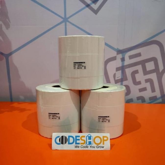 

Baru Label Bare Direct Thermal 100X100Mm - Stiker Printer Resi Ukuran Besar