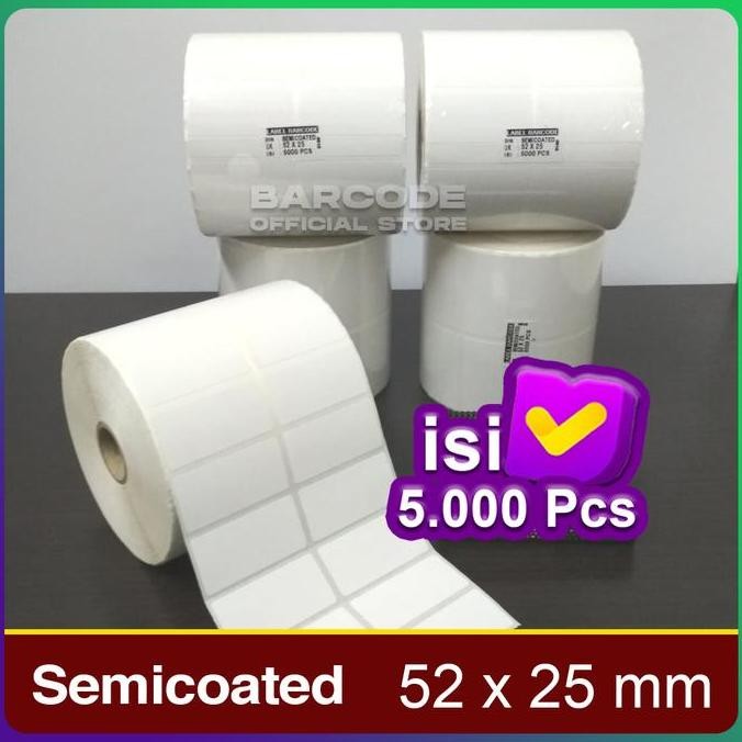 

Baru Kertas Label Stiker Printer 52X25Mm 2 Line - Semicoated Roll Thermal