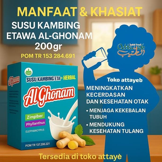

Imun Tubuh Kuat Susu Kambing Etawa Milk Al Ghonam 200Gr Original Plus Herbal Meningkat Nuterisi Kecerdasan Otak Dan Menjaga Kualitas Tulang Lebih Kuat