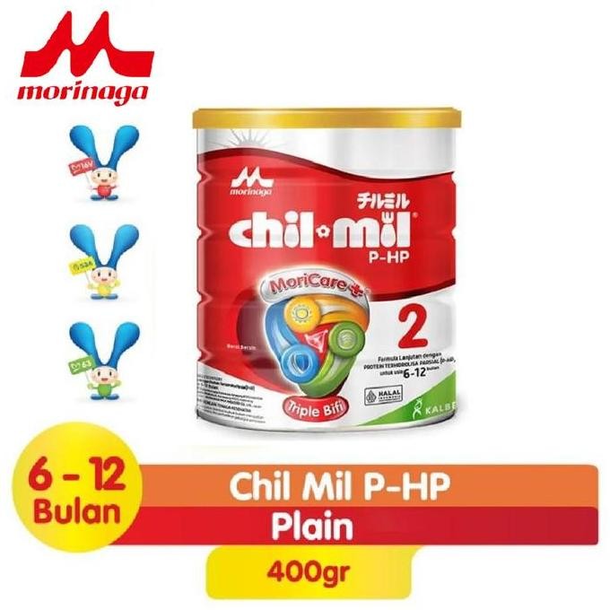 

terbaru morinaga chil mil php susu formula bayi 6-12 bulan 400gr tin