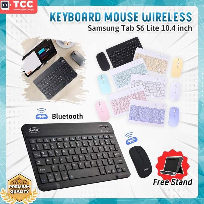 Samsung Tab S6 Lite 10.4 Combo Wireless Keyboard Mouse Bluetooth Stand Terlaris