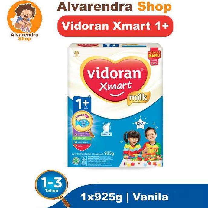 

terbaru vidoran xmart 1+ & 3+ 925gr susu bubuk formula vanila madu rendah gula
