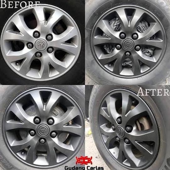 PAINT RUBBER CARLAS C4 HITAM DOFF MATTE BLACK CAT VELG MOBIL MOTOR
