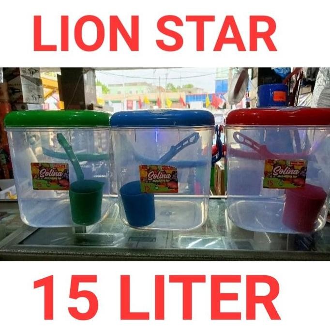 Aquarium Es Kelapa + Gayung/Aqurium Es Buah/Toples Es Buah 15 Liter