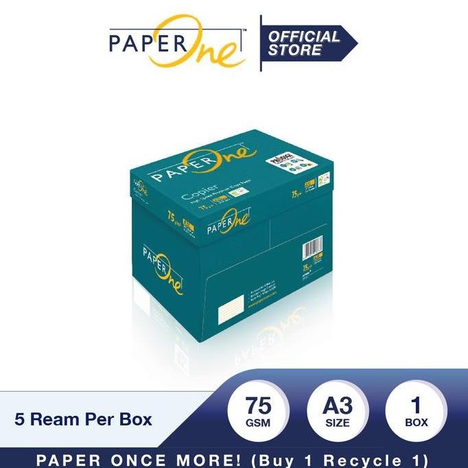 

BEBAS ONGKIR - PaperOne Kertas A3 75gr Copier 1 Box (2500 lembar) Kertas HVS