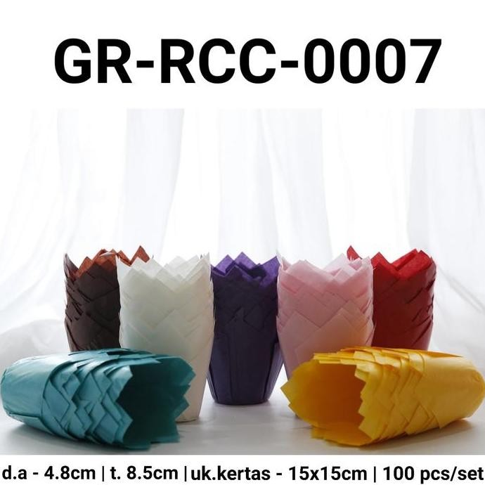 ~~~] GR-RCC-0007 Kertas minyak muffin cupcake bolu kukus tulip cup case