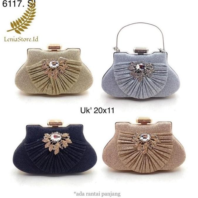 Tas Clutch Pesta Glitter import Selempang Kondangan seserahan nikah