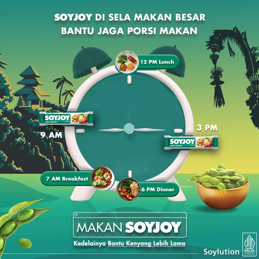 

SOYJOY Snack Bar Kedelai Tropical Cranberries 30gr - 1 Karton (48 Bar)