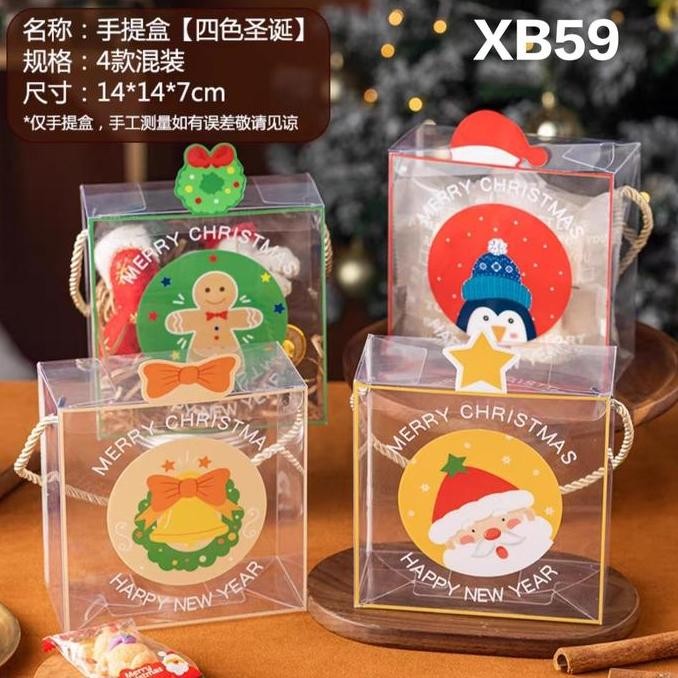 

TERBARU - (10pc) Kotak Mika Natal XB59 Box Mika Cookies Nastar Nougat Box Natal