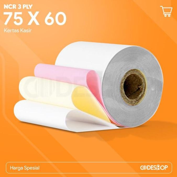 

TERBARU - 1 Dus Kertas HVS 3PLY 75x60 NCR Printer Kasir Dot Matrix 75x60mm