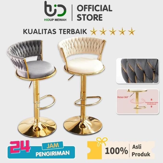 Hidup Mewah Kursi Bar Putar / Mewah Ringan Nordic Kursi Bar / Kursi Cafe Seo
