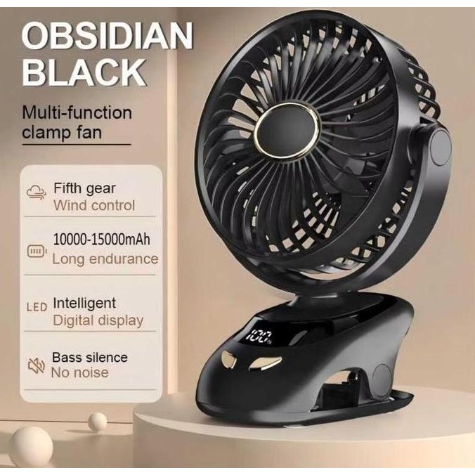 Kipas Angin Mini Dengan Baterai Polimer 10000Mah/15000Mah Dan Lampu Malam Fan Led Seo