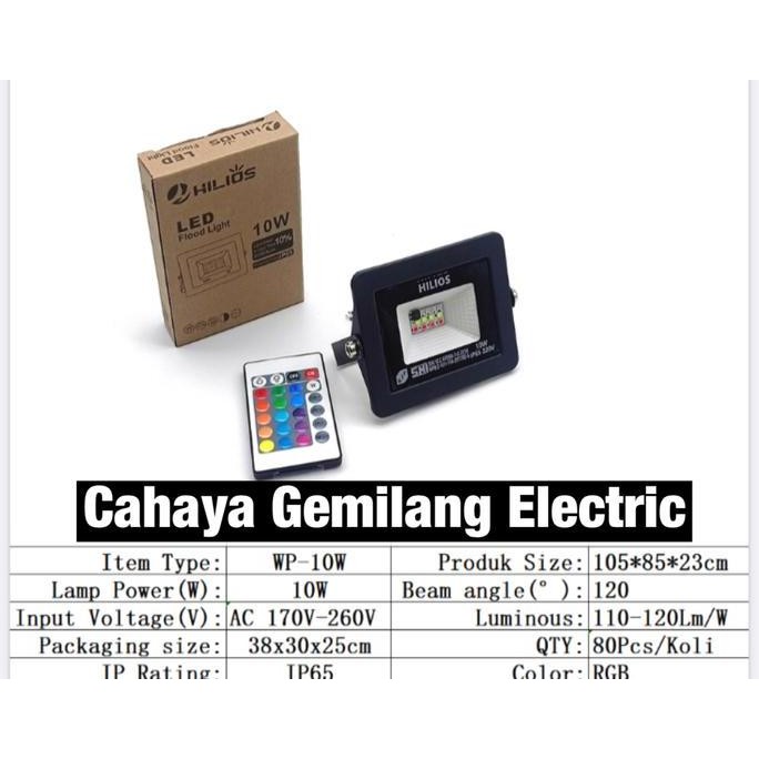 Lampu Sorot Led 10W 10Watt Rgb Warna Warni Floodlight Kap Tembak