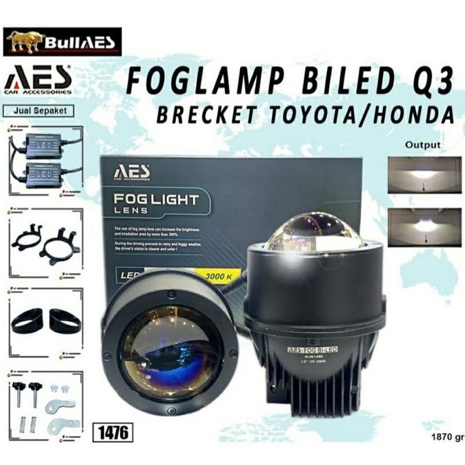Lampu Foglamp Biled Q3 AES 45W / Projector Biled Foglamp Aes 3 inch