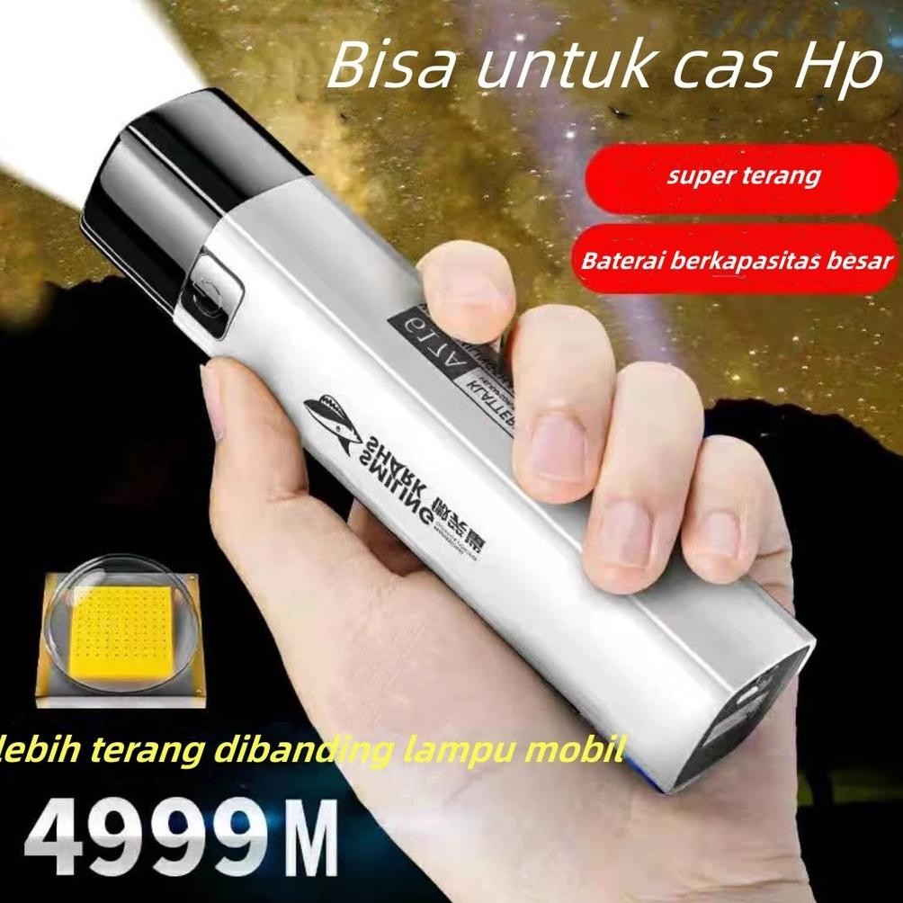 Senter mini LED ORIGINAL Super Terang hingga 600 meter /Jarak jauh/ Senter Police/ Lampu senter swat
