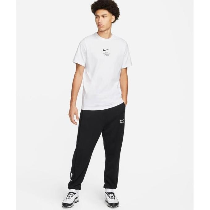 Grosir Kaos Nike Sportswear Big Swoosh Logo Tee Black White Original Bnip