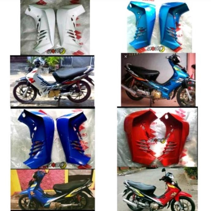 leg shield sayap suzuki shogun 125 sp fd biru merah putih ori sgp