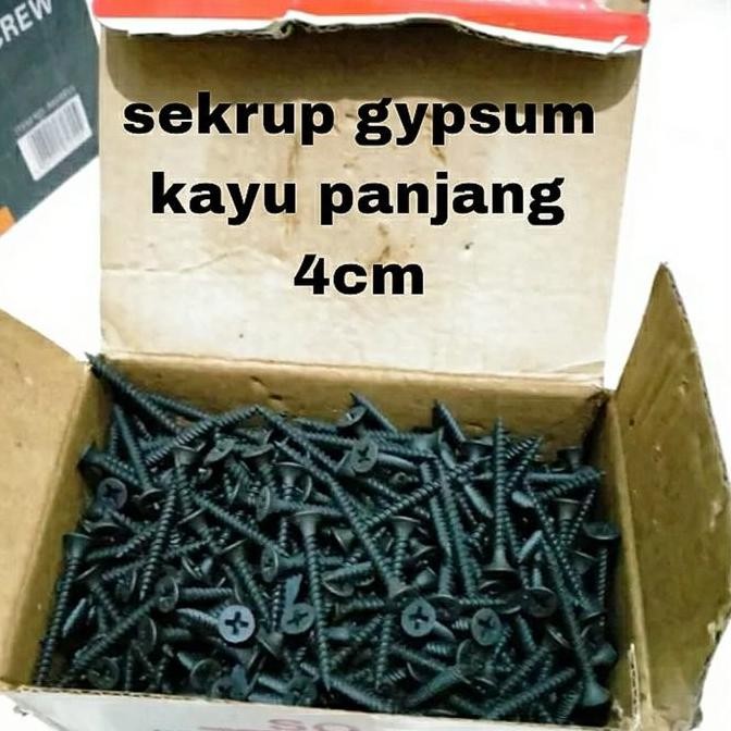 1 DUS skrup gypsum 4cm isi 1000pcs 1 dus sekrup gipsum 6x1 1/2" sekrup hitam 6 x1 1/2" 4 cm 1000pcs 