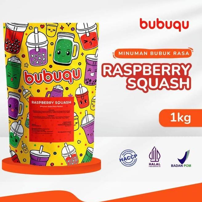 

(SALE) BUBUQU POWDER DRINK RASPBERRY SQUASH - BUBUK MINUMAN BERI FRAMBOS 1 KG
