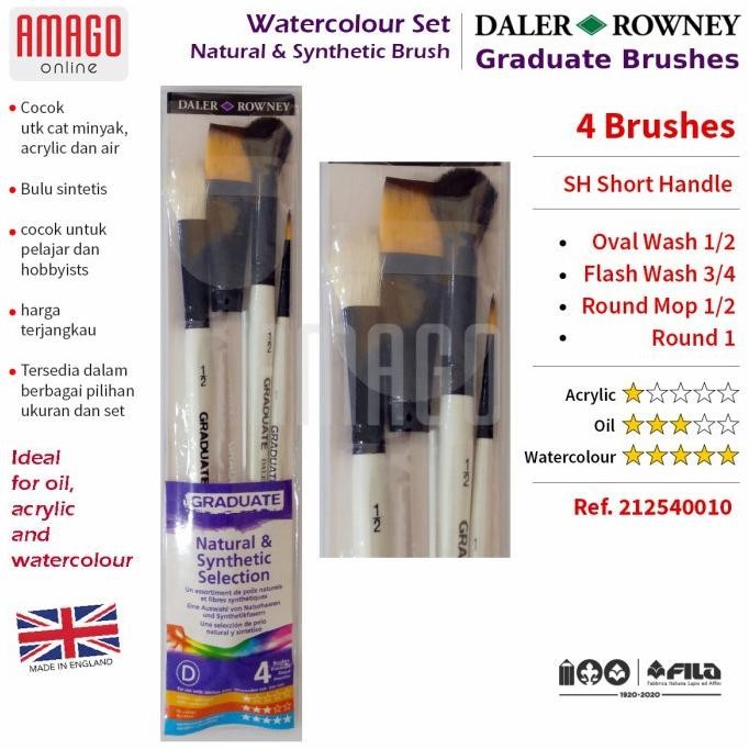 

Terlaris Kuas Daler-Rowney Isi 4 - Graduate Natural And Synthetic Brush - Set 4