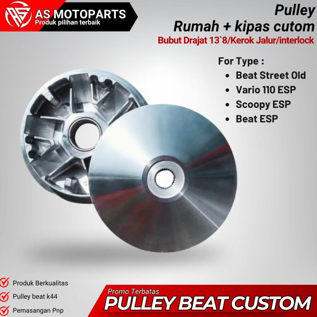 Custom Bubut Pulley Beat K44 Rumah Roller Bubut Custom Beat Fi Esp Scoopy Fi Esp Genio Vario 110 Fi