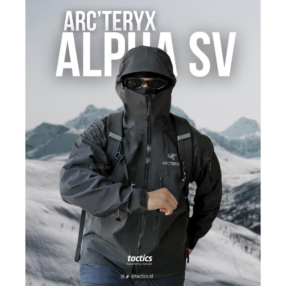 Murah Arcteryx Alpha Sv Gorpcore Outdoor Jacket Water Repellent Anti Air, Windproof ( Size S-Xl )