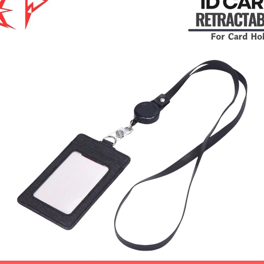 

Id Card Holder Vertical Pu Leather Td7802 Tripledi Kalung Dompet Pelindung Kartu Identitas Cover 3 Slots Retractable Lanyard Bule