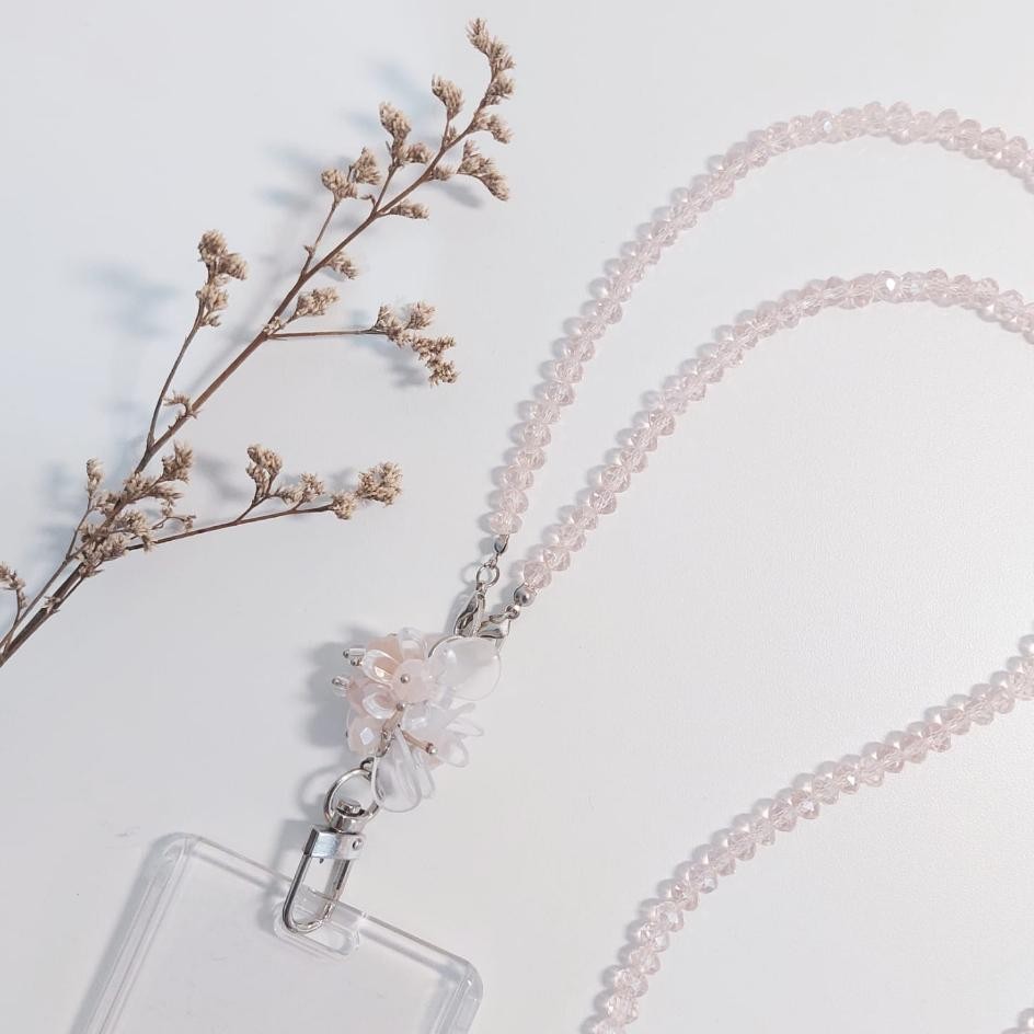 

Lala Lanyard Crystal Beads Aesthetic Gantungan Id Card Kantor Bloom