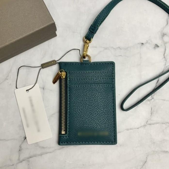 

G979 Cuci Gudang Lanyard Dompet Tempat Kartu Id Card Holder Ada Resleting Name Tag Kulit