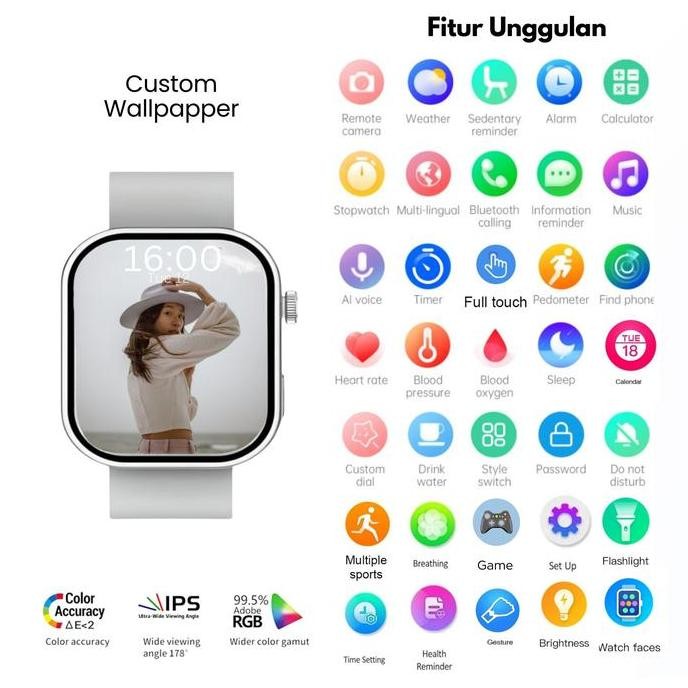 Produk Baru Jam Tangan Pintar Watch i8 Pro Max Series 8 Original Anti Air + 10 Game