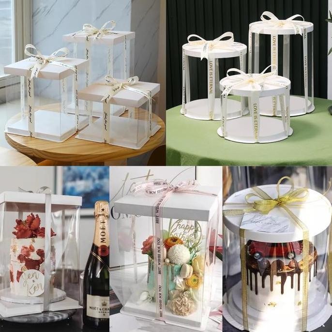 

Produk Baru!! Kotak Kue Mika Transparan PET Premium Quality - Cake Box Plastik Mika Premium Shopee