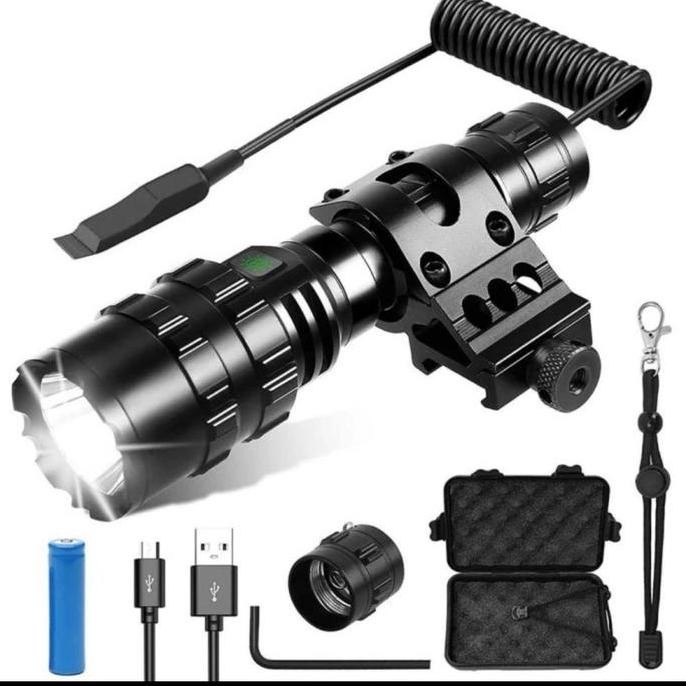Senter LED Senapan Angin Hunting Berburu Outdoor dengan 5 mode Cahaya