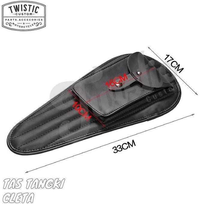 Tas Kulit Tangki Tank Bag Cleta Motor Custom Universal Retro Klasik