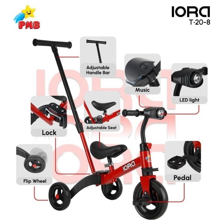 Becak Anak Balance Bike Multifungsi Sepeda Roda 3 Anak Murah