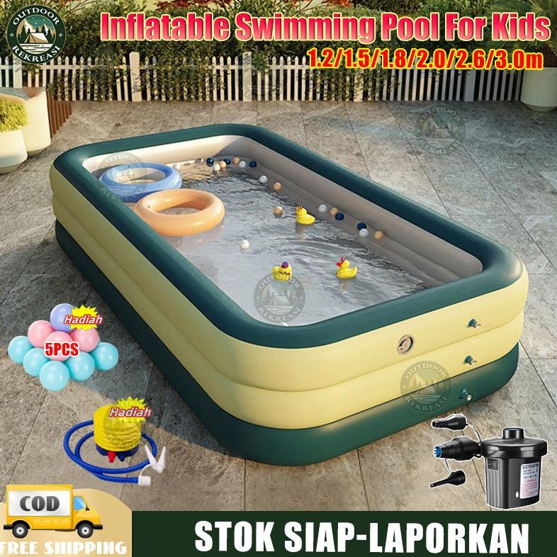 ''Terlaris" Kolam Renang Anak Jumbo/Kolam Renang Anak Tiga Cincin/Kolam Renang Keluarga Tiup Besar M
